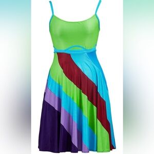 Amazon Green and Blue Mini Dress